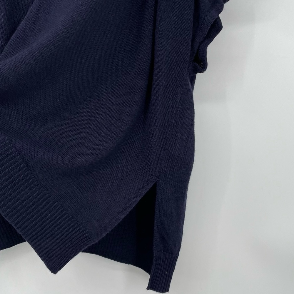 Anthropologie Navy Blue Poncho Sweater. Linen Blend - Picture 5 of 9